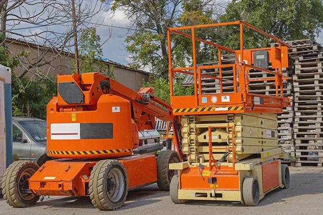 worker using forklift to transport goods in warehouse in Azusa